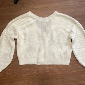 White lulus sweater reversible never worn!